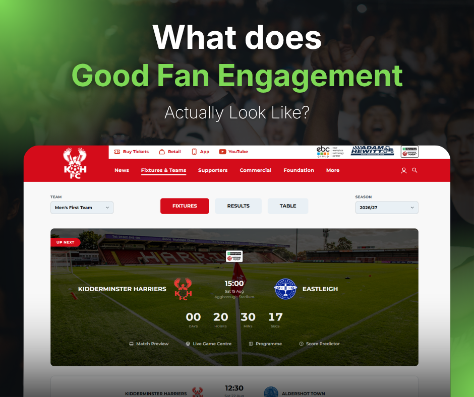 What does good fan engagement actually look like on a club website?