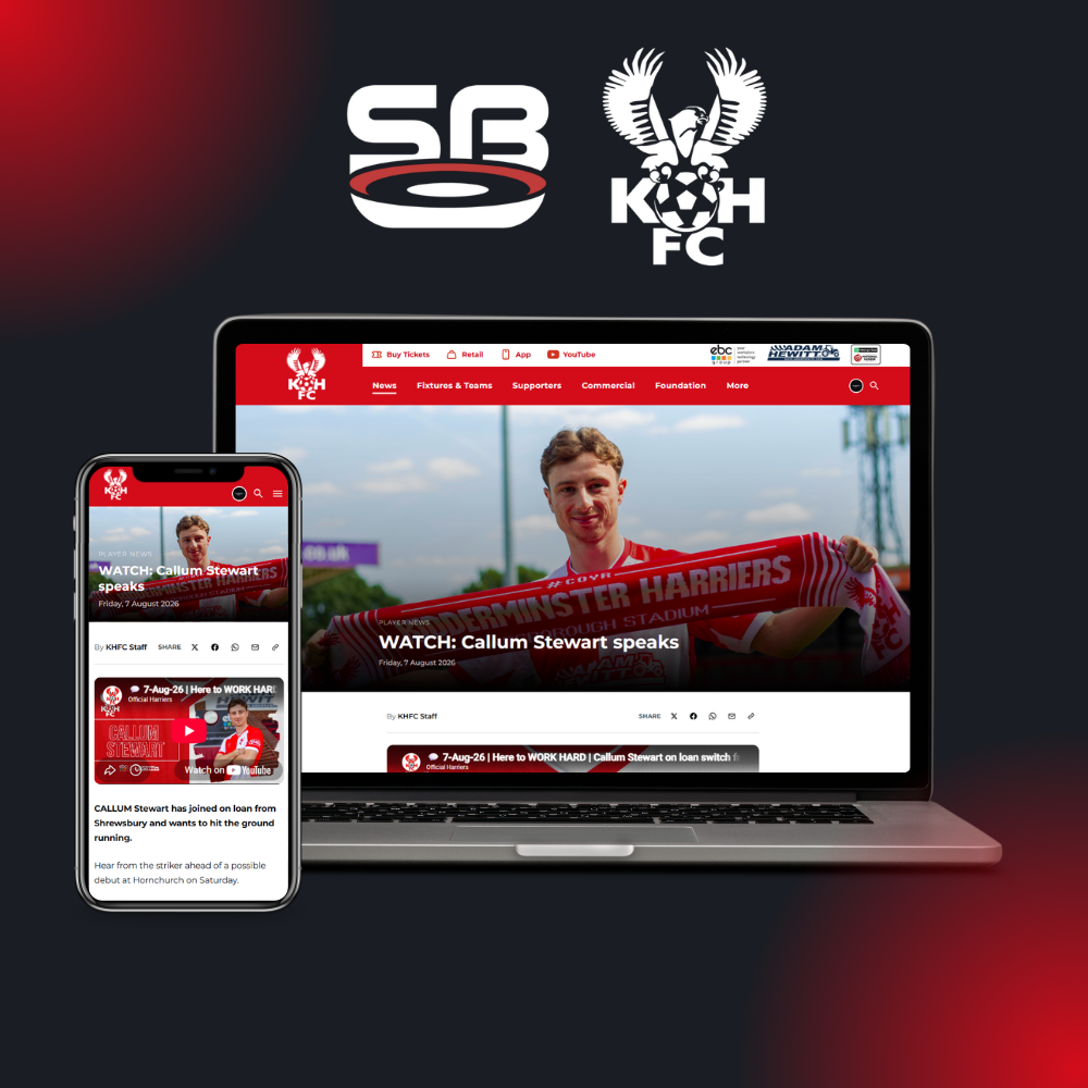 Kidderminster Harriers launch new website, built by StandBased