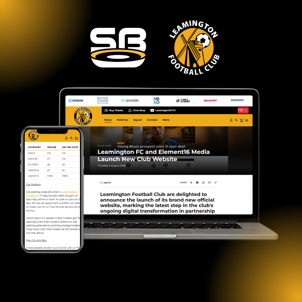 Leamington FC launch new website, completing a three-module StandBased build